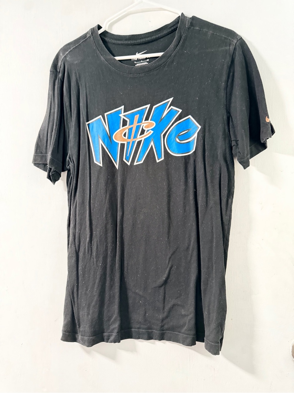 Nike Black Short Sleeve Tee with Blue and Orange Graphic